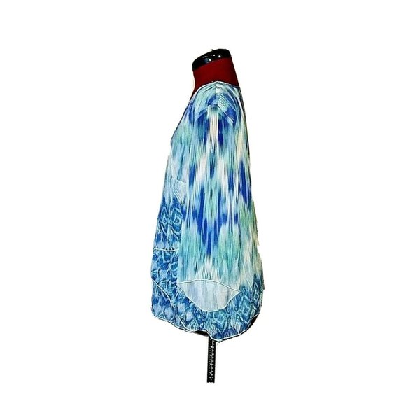 JM Collection Womens Top Size Small Tiered Embellished Lined Semi Sheer - Picture 4 of 6